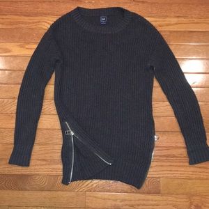 Gap grey sweater with side zippers xsmall
